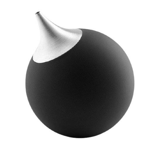 Seifenspender 8 cm Silikon/RVS schwarz/silber