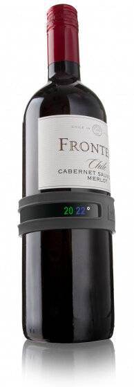 Weinthermometer mit Display 9 x 24 cm dunkelgrau