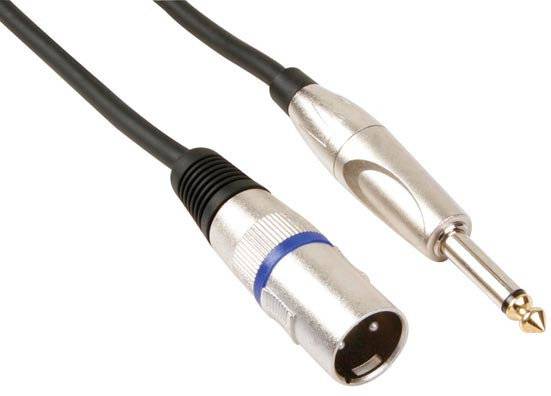 XLR-Kabel 3-polig Stecker/Klinke 6 Meter Gummi schwarz