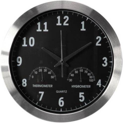 Wanduhr 35,5 cm Aluminium schwarz/silber