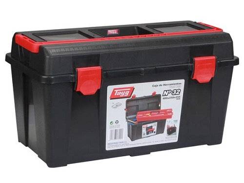 Werkzeugkasten 48 x 25,8 cm Polypropylen schwarz/rot
