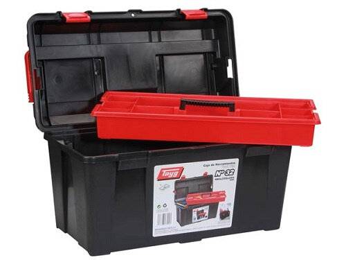 Werkzeugkasten 48 x 25,8 cm Polypropylen schwarz/rot
