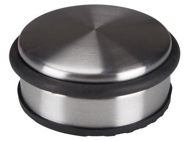 Türstopper 10 x 4 cm Edelstahl/Gummi silber/schwarz