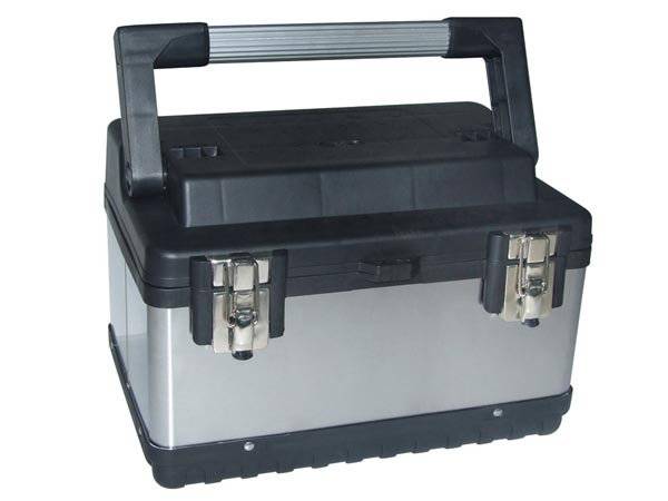Werkzeugkoffer 37 x 27 x 22,5 cm Edelstahl silber/schwarz