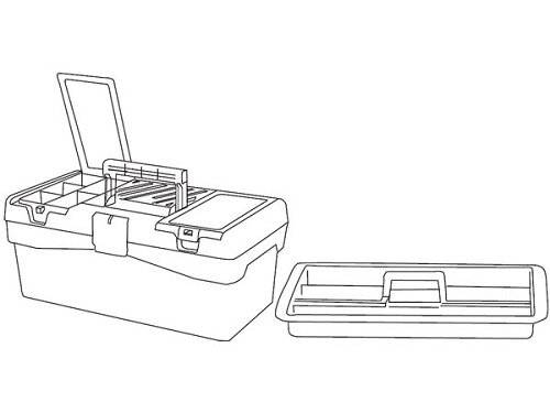 Werkzeugkasten 400 mm Polypropylen blau/grau