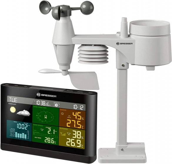 Wetterstation Comfort 5-in-120,2 cm schwarz 3-teilig