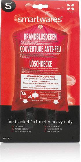 Feuerlöschdecke SW BBD1301 x 1 Meter Glasfaser rot