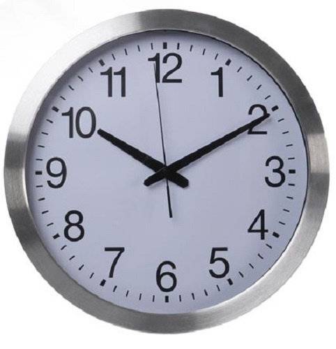 Wanduhr 40 cm Aluminium silber/weiß