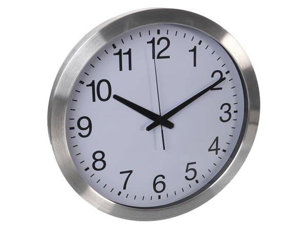 Wanduhr 40 cm Aluminium silber/weiß