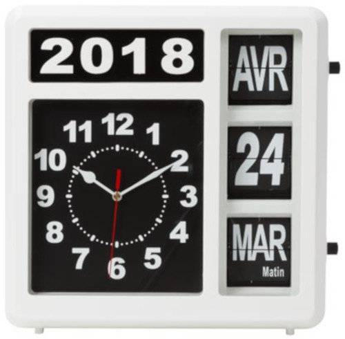 Wanduhr Flipchart 33,2 x 10 x 32 cm weiß/schwarz