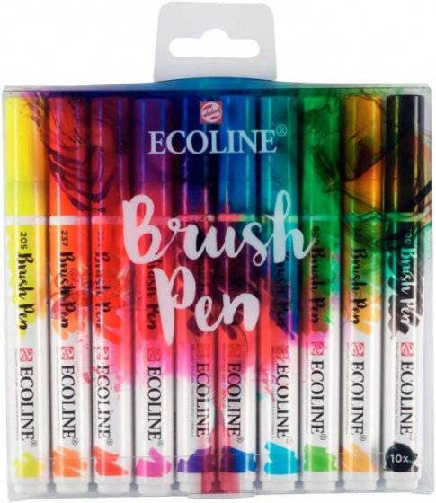 Marker Ecoline Brush Pen Farbsortiment 10 Stück