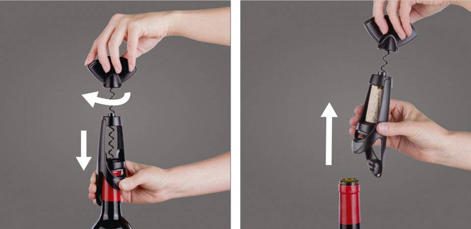 Korkenzieher Twister Stahl schwarz