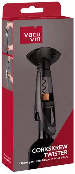 Korkenzieher Twister Stahl schwarz