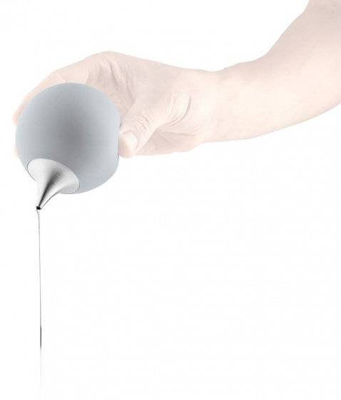 Seifenspender 8 cm Silikon/RVS grau/silbern