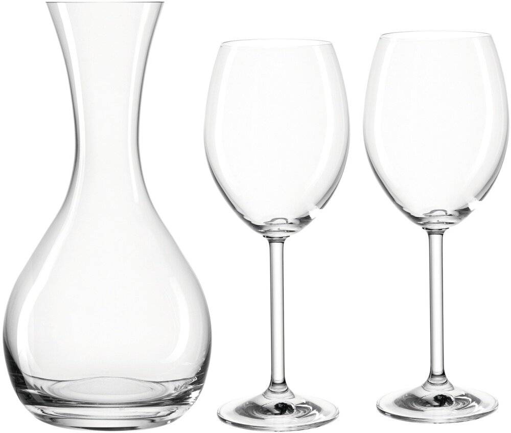 Karaffe mit Weingläsern Pure 1 Liter transparent 3-teilig