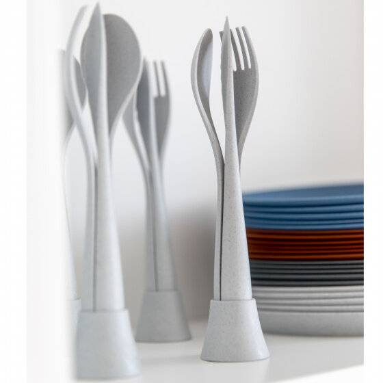 Bestecksatz Tulip 22,5 cm thermoplastisch grau 4-teilig