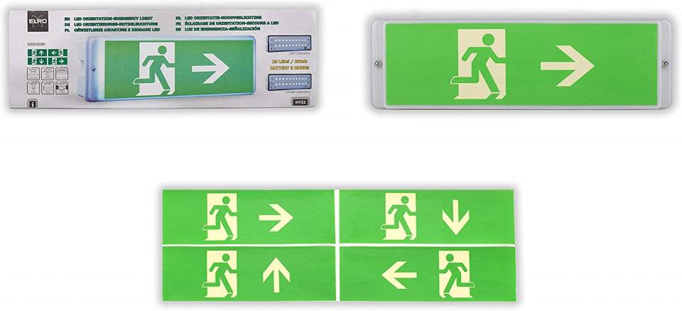 Notbeleuchtung NV52 LED 7,5W 36 cm Aluminiumgrün