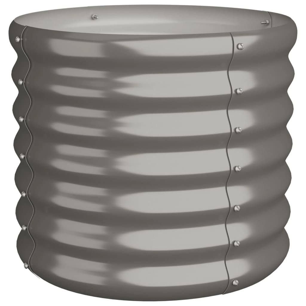 vidaXL Pflanzkübel Pulverbeschichteter Stahl 40x40x36 cm Grau