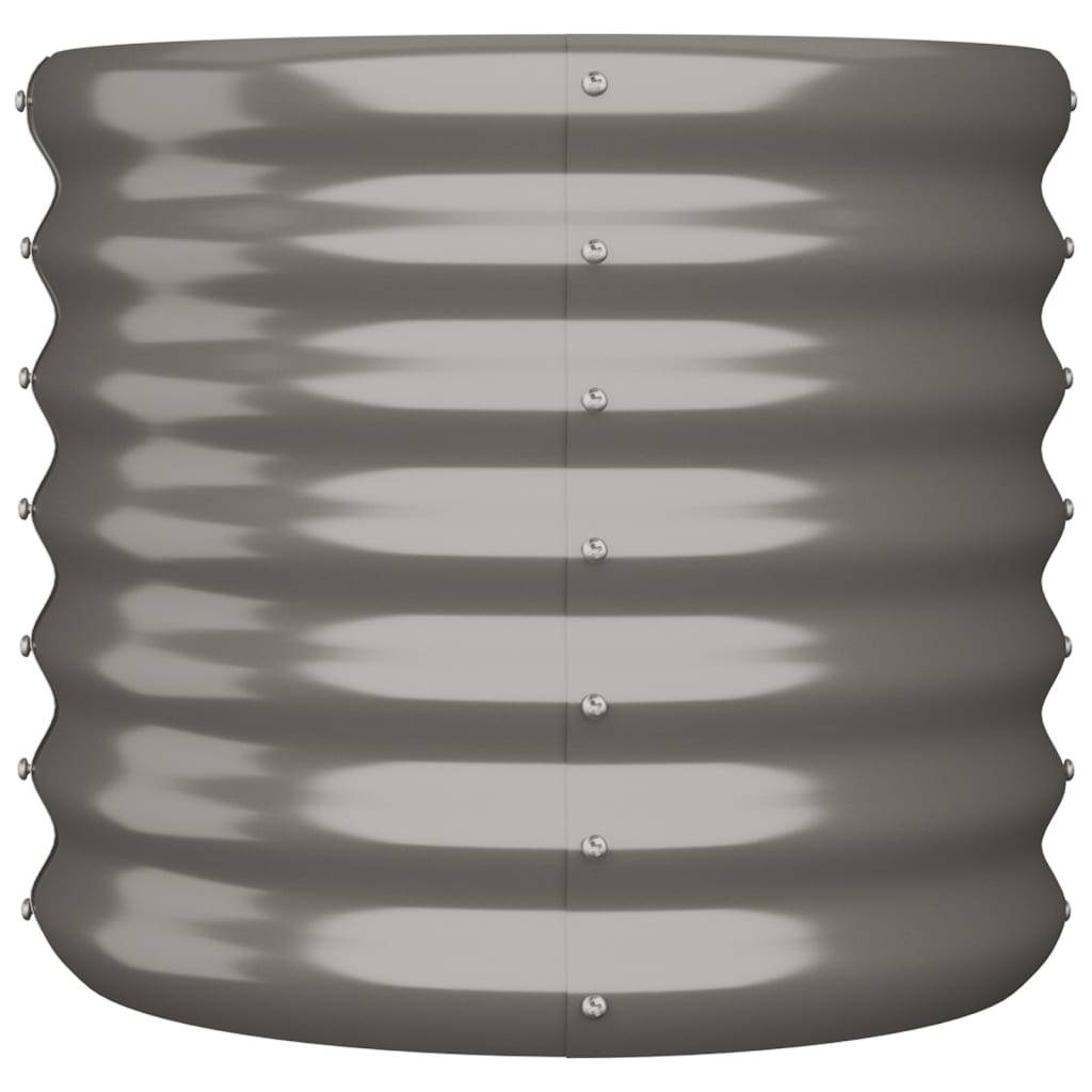 vidaXL Pflanzkübel Pulverbeschichteter Stahl 40x40x36 cm Grau