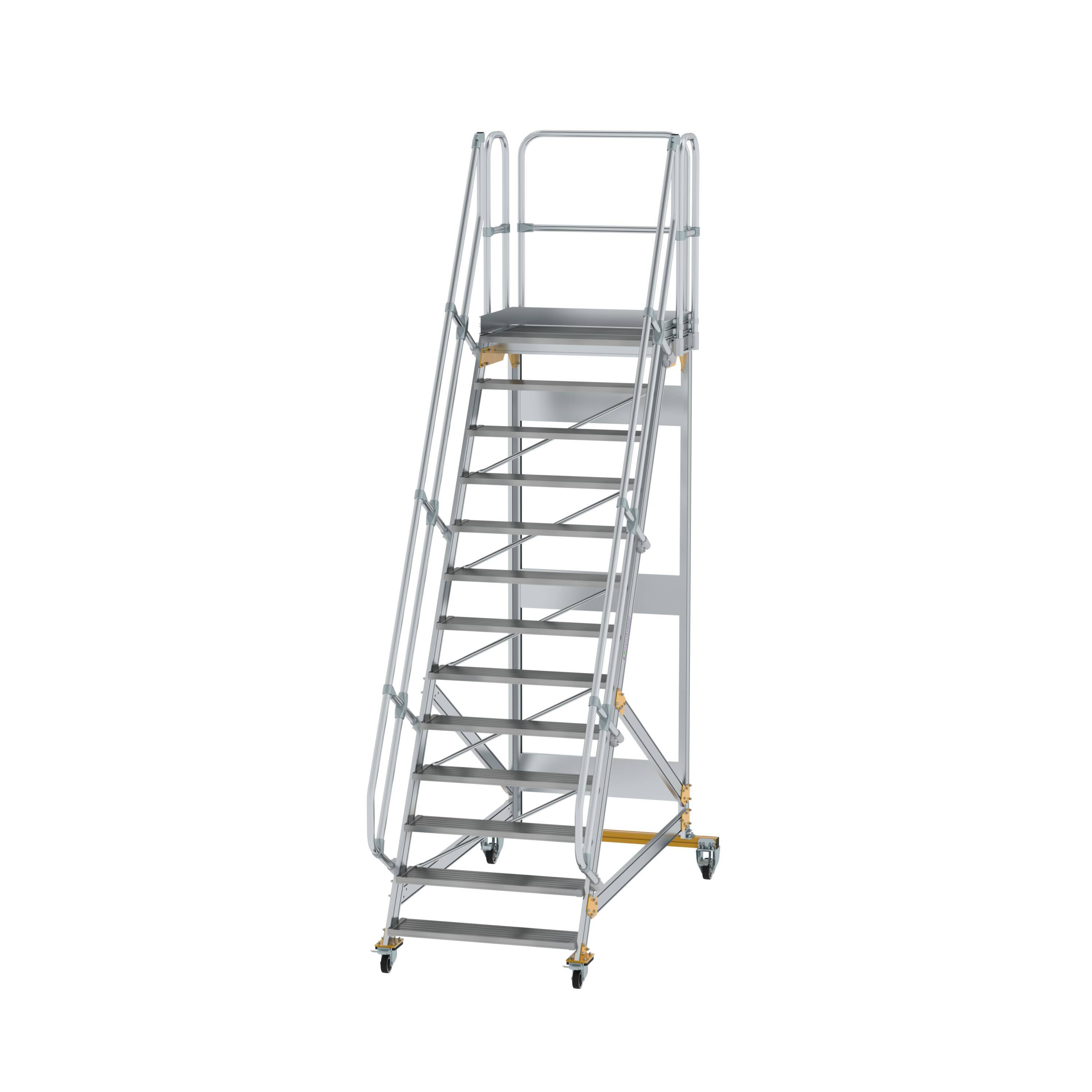 Aluminium-Plattformtreppe fahrbar 60° 13 Stufen<br>300753