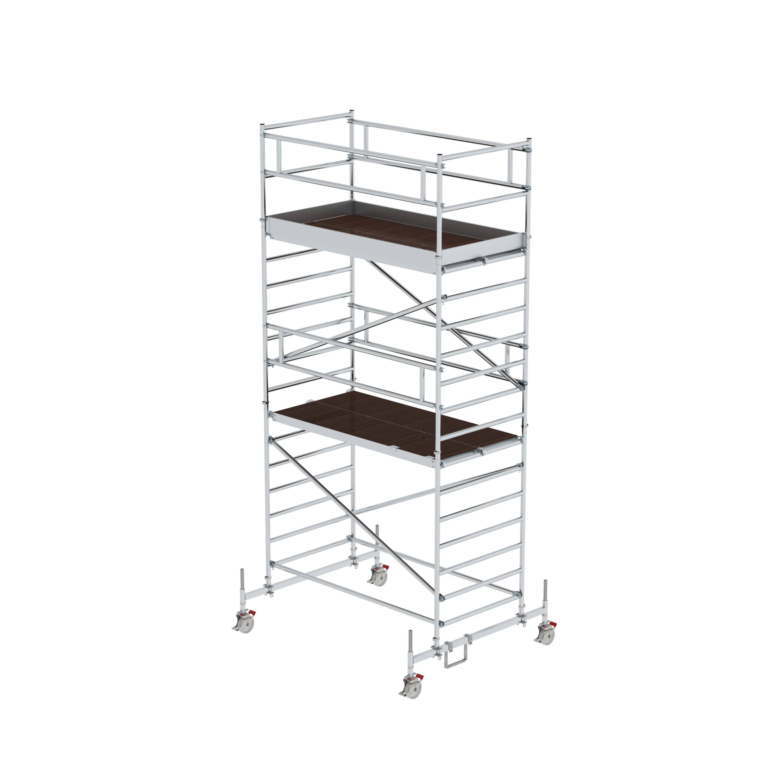 Munk Rollgerüst 1,35 x 2,45 m mit Fahrbalken & Doppel-Plattf 450360-YY