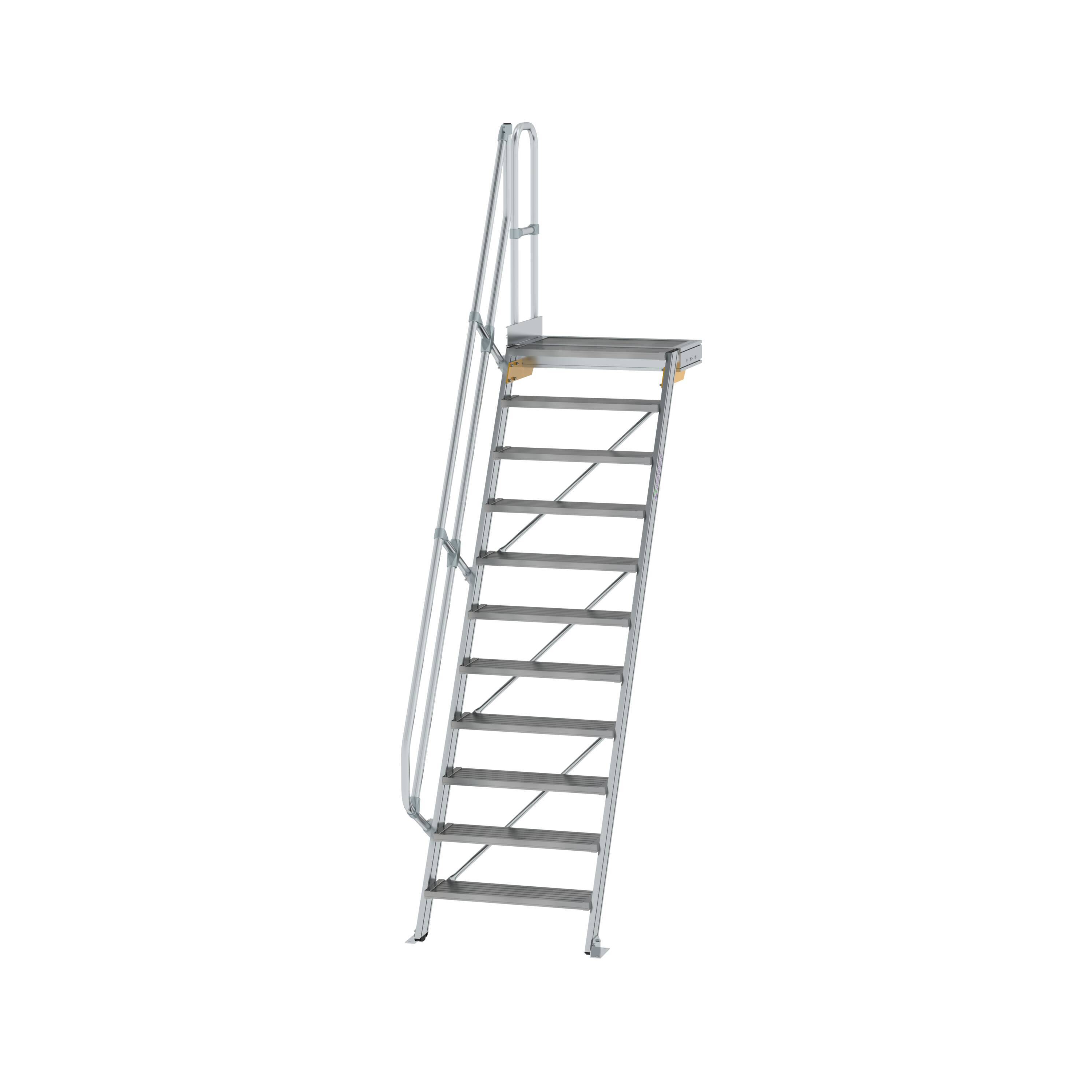 Aluminium-Treppe mit Plattform 60° 11Stufen<br>300391
