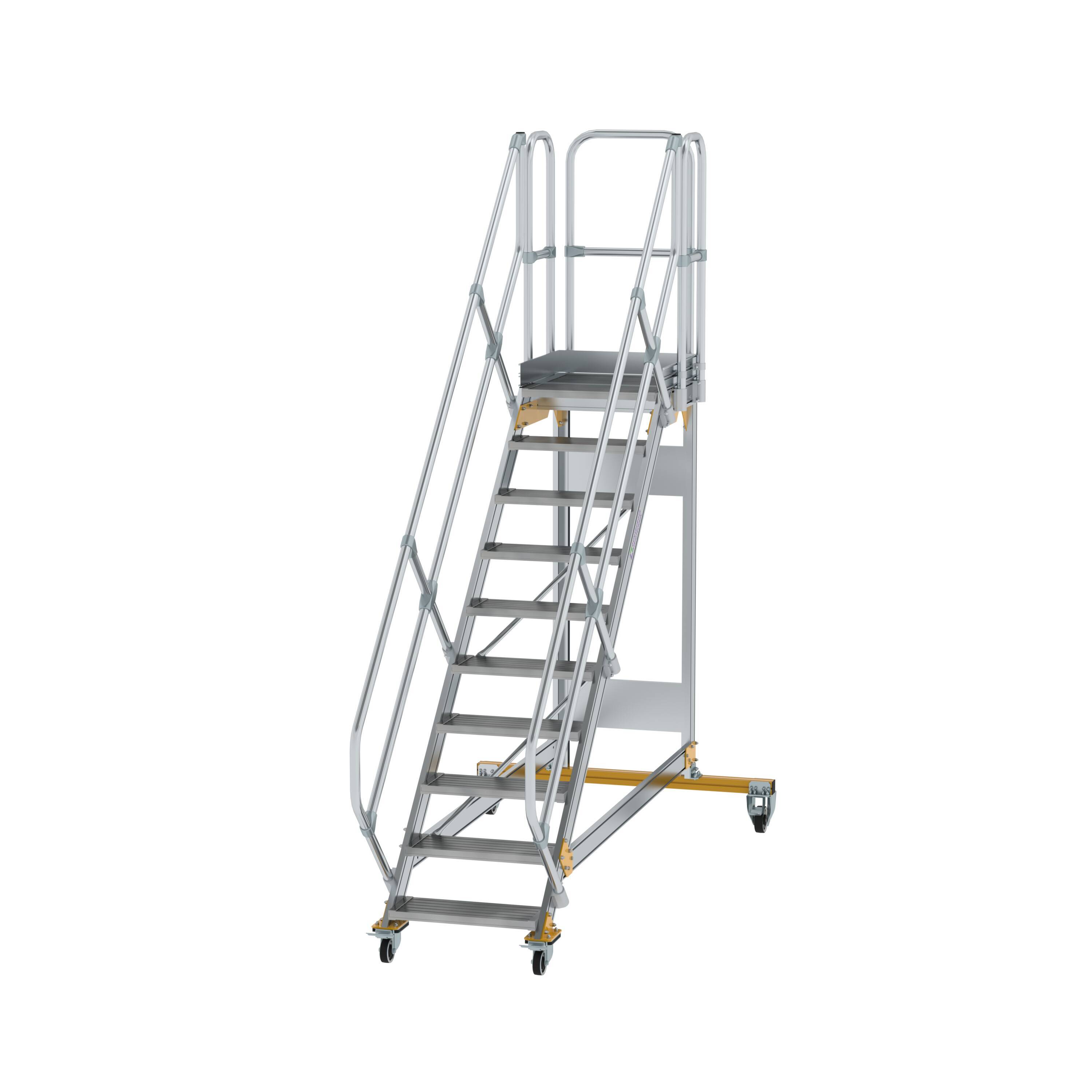 Munk Plattformtreppe 45° fahrbar Stufenbreite 600 mm 10 Stuf 449821-YY