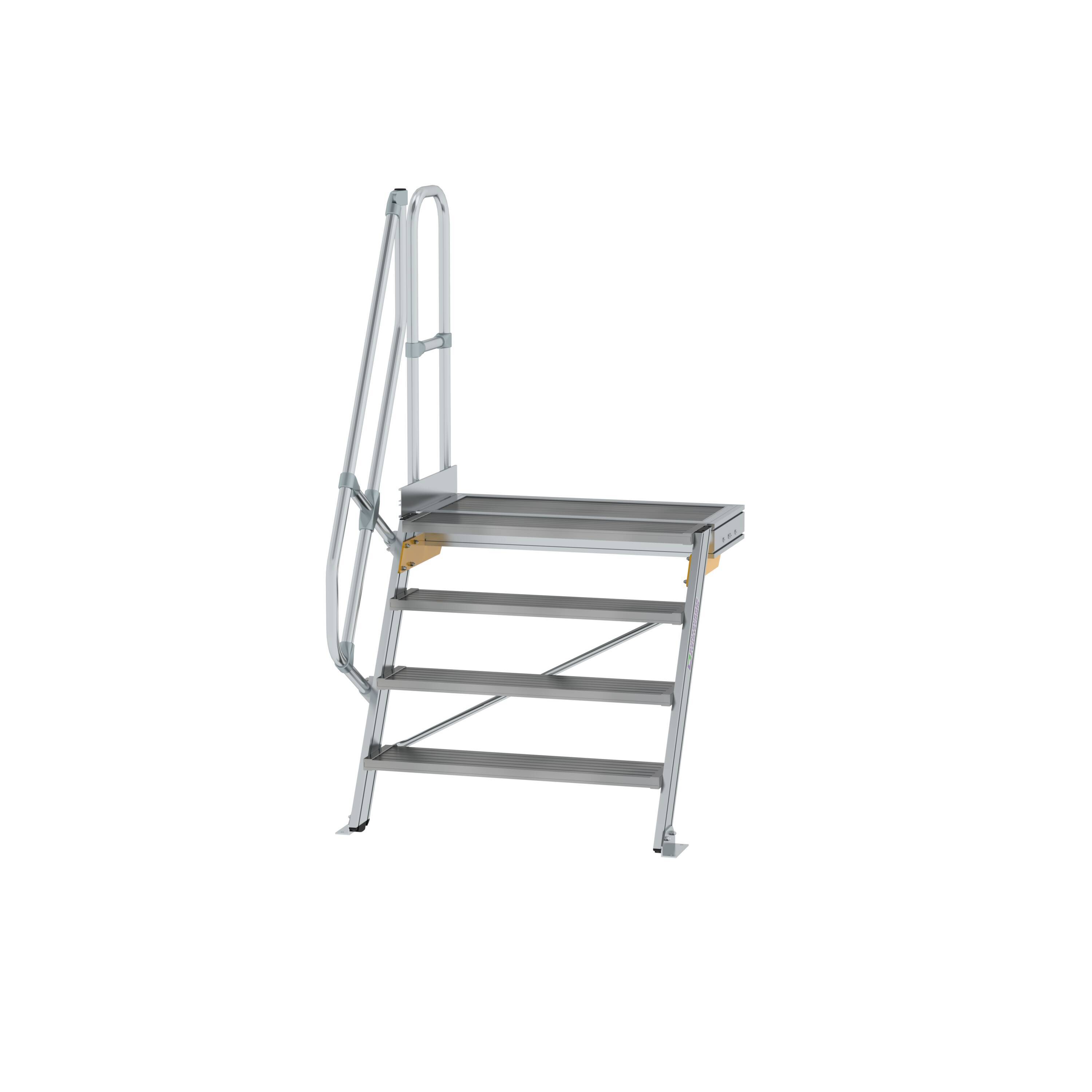 Aluminium-Treppe mit Plattform 60° 4Stufen<br>300404