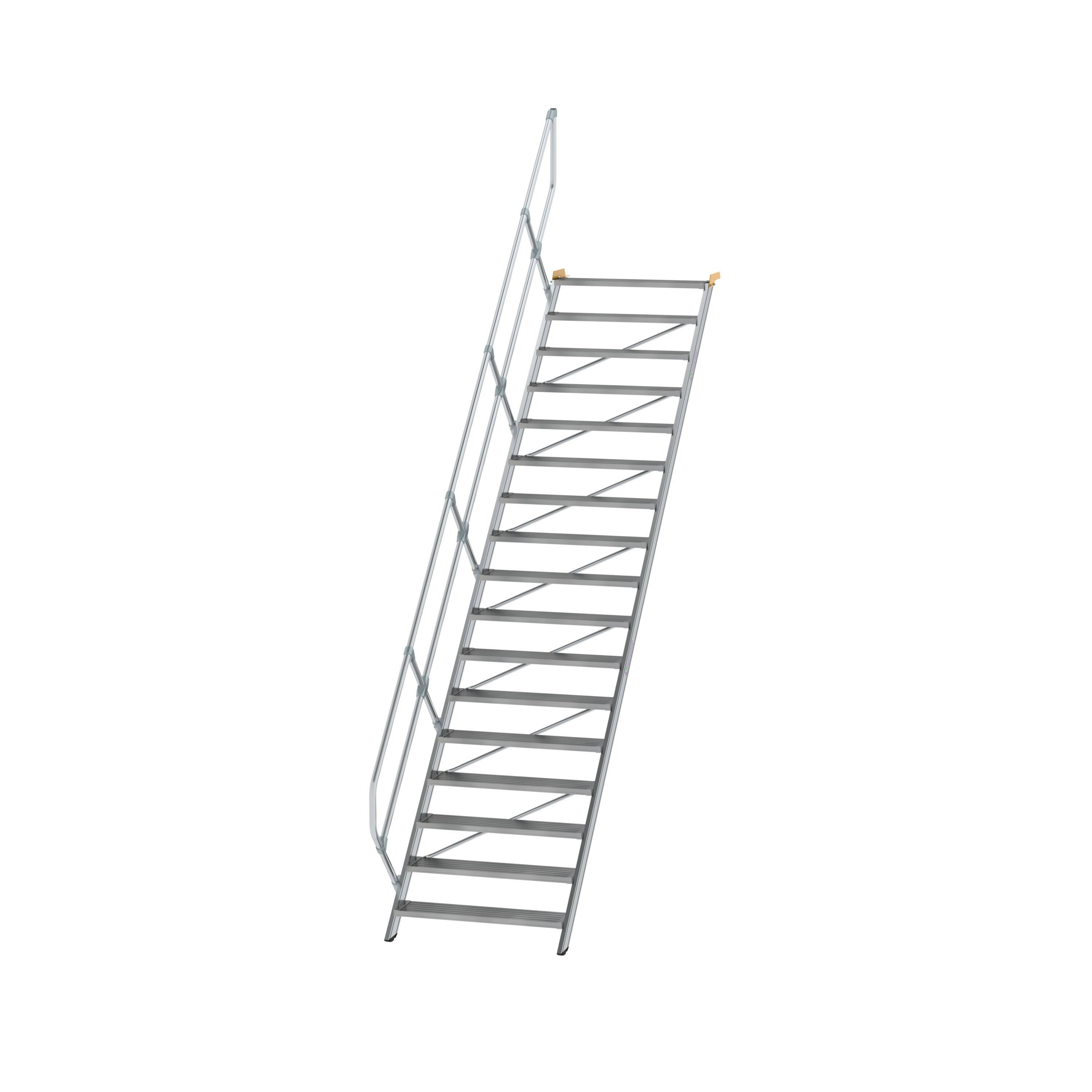 Aluminium-Treppe 45° 17Stufen<br>300357