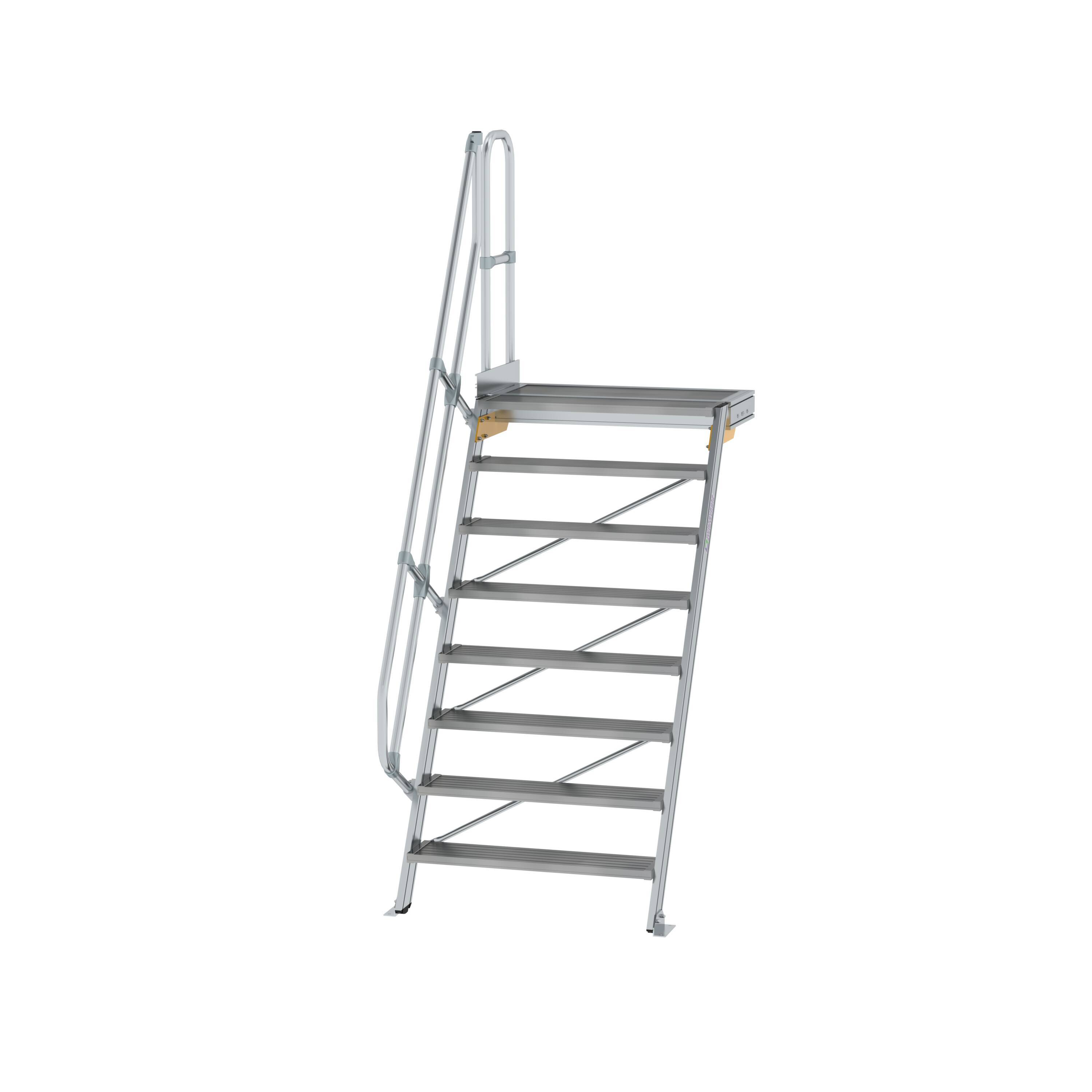 Aluminium-Treppe mit Plattform 60° 8Stufen<br>300408
