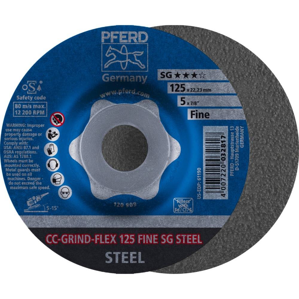 PFERD CC-GRIND-Schleifscheibe CC-GRIND-FLEX 125 SG STEEL FINE