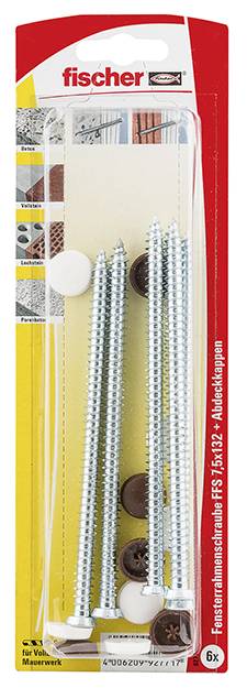 fischer Fensterrahmenschraube FFS 7.5 x 132 T30 6 Stueck6er
