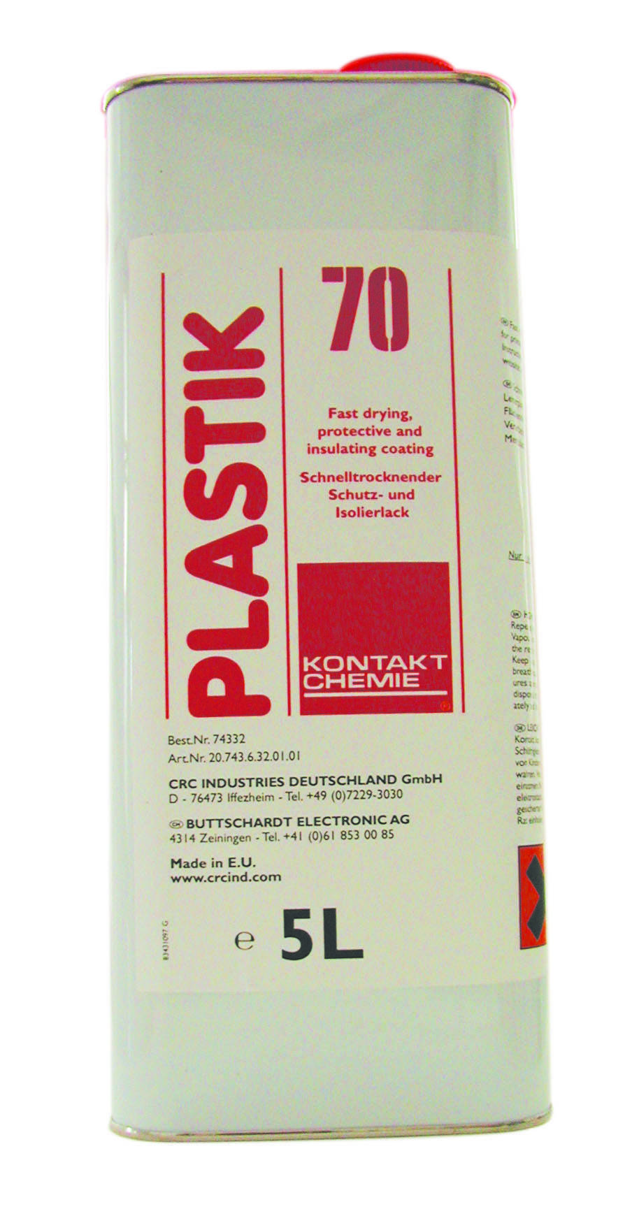 42074332,KONTAKT CHEMIE Leiterplatten-Schutzlack PLASTIK 70 Kanister 5 L