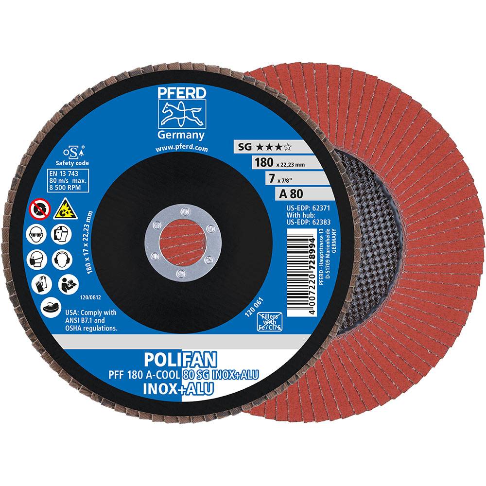 PFERD POLIFAN-Fächerscheibe PFF 180 A-COOL 80 SG INOX+ALU