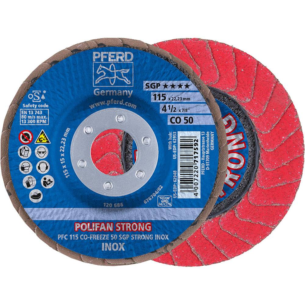 PFERD POLIFAN-Fächerscheibe PFC 115 CO-FREEZE 50 SGP STRONG INOX