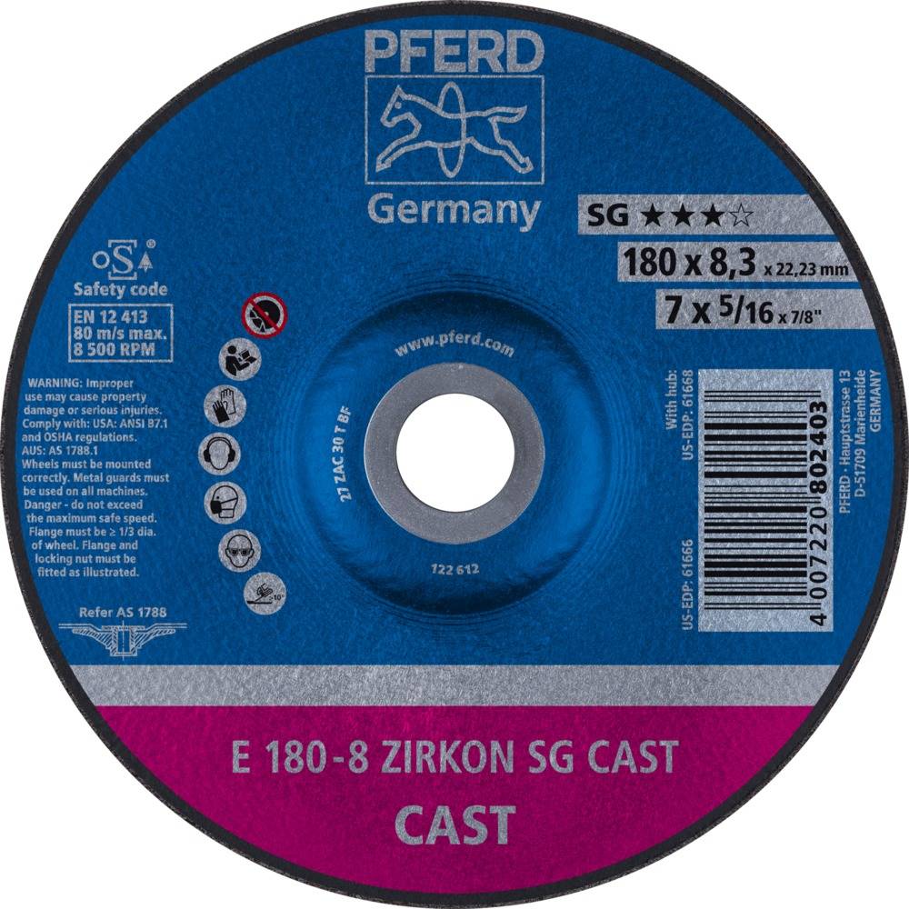 PFERD Schruppscheibe E 180-8 ZIRKON SG CAST