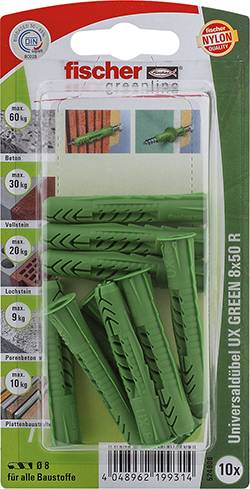 fischer Universaldübel UX GREEN 8x50 R K gruen 10 StueckSt?ck Karte 10 St?ck