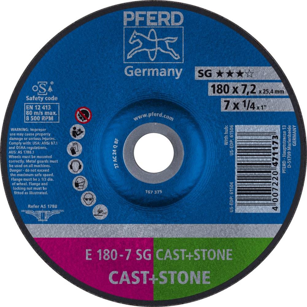 PFERD Schruppscheibe E 180-7 SG CAST+STONE