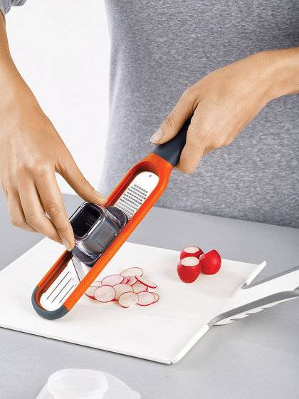 Reibe Handi-Grate29 x 6,5 cm Edelstahl schwarz/orange