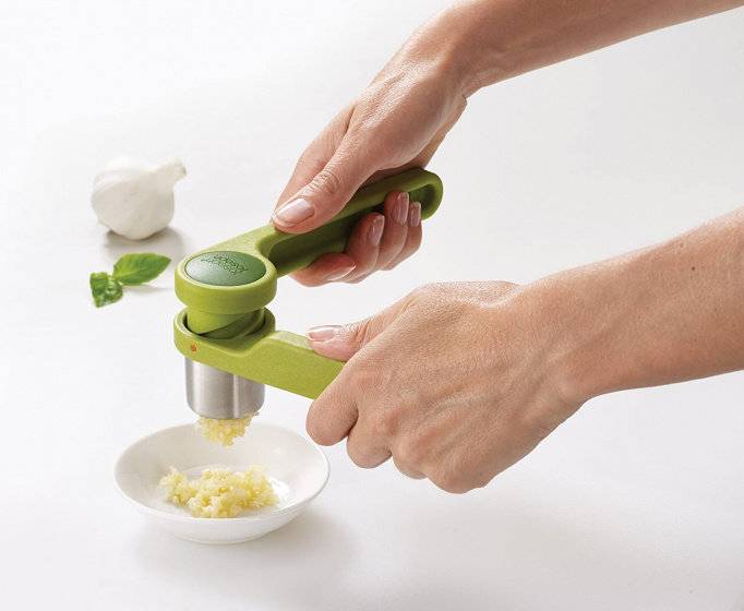 Knoblauchpresse Helix17,5 x 4,5 Edelstahl/Nylon grün
