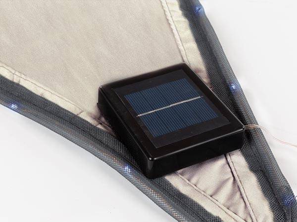 Schattentuch Solar Bordüren-LEDs 3,6 Meter Polyester taupe