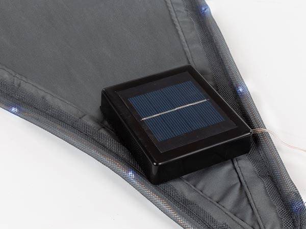 Schattentuch Solar-Bordüre leds 3,6 Meter Polyester anthrazit