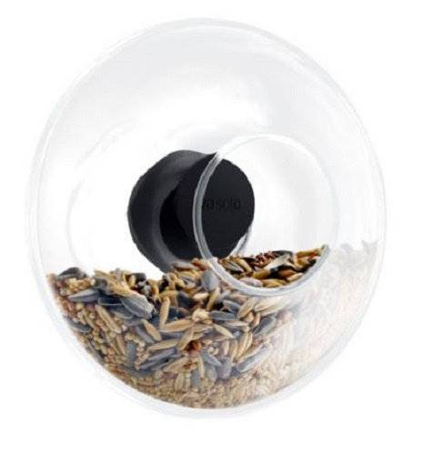 Vogelfutterautomat 14,3 cm Glas/Gummi/Edelstahl transparent