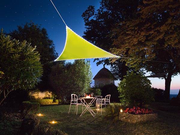 Schattentuch Solar Bordüren-LEDs 3,6 Meter Polyester Kalk