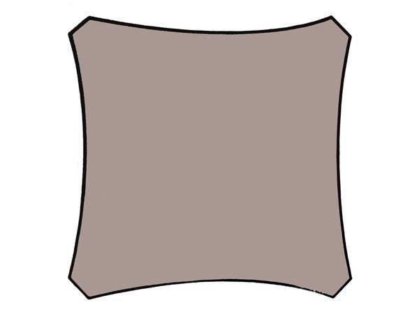 Schattentuch quadratisch 3,6 Meter Polyester taupe