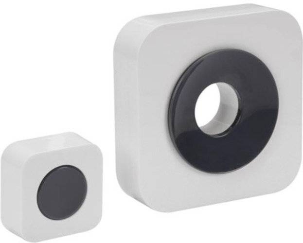 Türklingel Funk 105 x 105 mm weiß 2-teilig