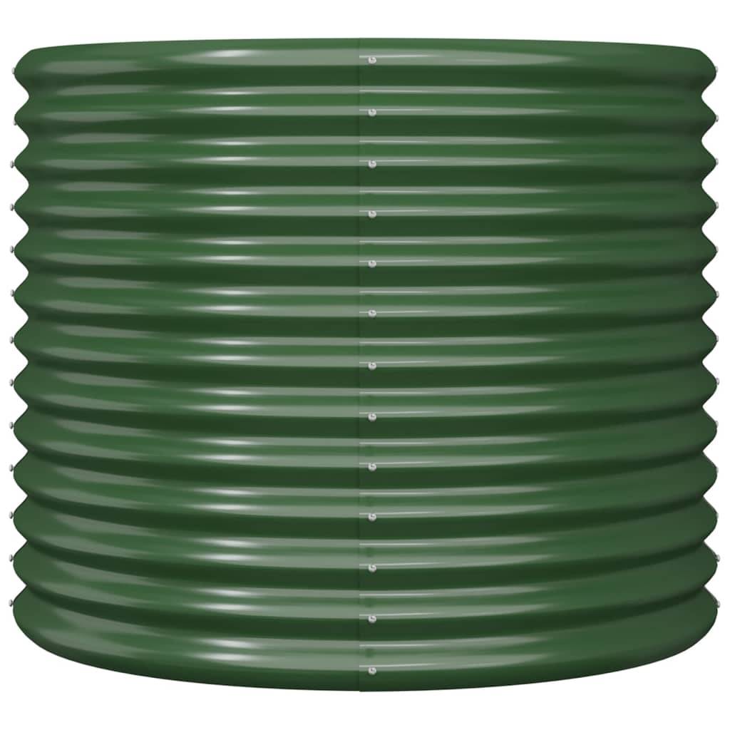 vidaXL Pflanzkübel Pulverbeschichteter Stahl 80x80x68 cm Grün