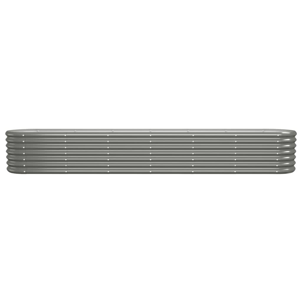 vidaXL Hochbeet Pulverbeschichteter Stahl 260x40x36 cm Grau