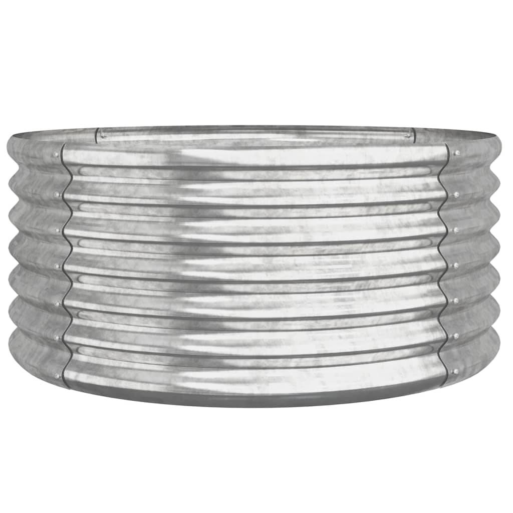 vidaXL Pflanzkübel Pulverbeschichteter Stahl 80x80x36 cm Silber