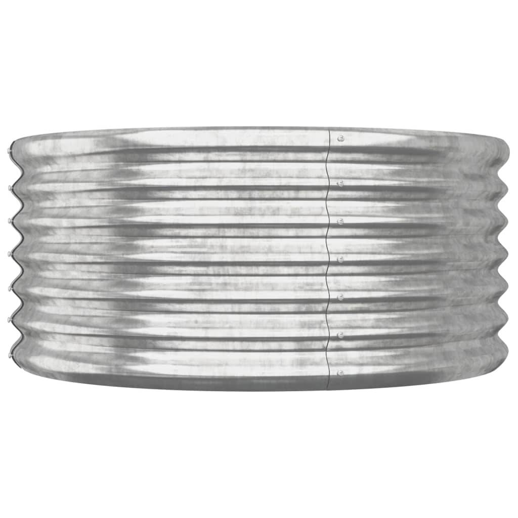 vidaXL Pflanzkübel Pulverbeschichteter Stahl 80x80x36 cm Silber